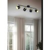 Trio Eva Deckenspot Schwarz-Gold, 4-flammig