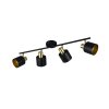 Trio Eva Deckenspot Schwarz-Gold, 4-flammig