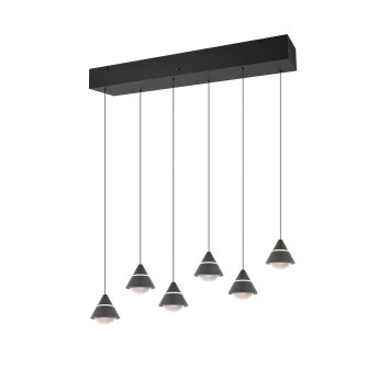Trio Romeo Pendelleuchte LED Schwarz, 6-flammig