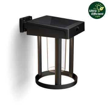Philips Outdoor A-Label Solar Camill Wandleuchte LED Schwarz, 1-flammig, Bewegungsmelder