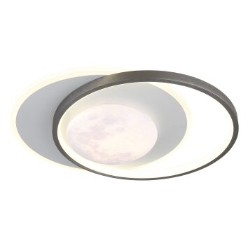 Globo Moon Deckenleuchte LED Grau, Schwarz, 1-flammig