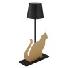 Lampe Katze Globo Furri Tischleuchte LED Gold, Schwarz, 1-flammig