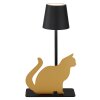Lampe Katze Globo Furri Tischleuchte LED Gold, Schwarz, 1-flammig