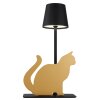 Lampe Katze Globo Furri Tischleuchte LED Gold, Schwarz, 1-flammig