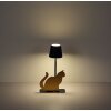 Lampe Katze Globo Furri Tischleuchte LED Gold, Schwarz, 1-flammig
