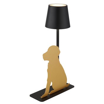 Hundelampe Globo Furri Tischleuchte LED Gold, Schwarz, 1-flammig