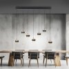 Paul Neuhaus PURE Falling Rings Pendelleuchte LED Schwarz, Transparent, Klar, 7-flammig, Fernbedienung