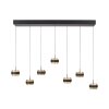 Paul Neuhaus PURE Falling Rings Pendelleuchte LED Schwarz, Transparent, Klar, 7-flammig, Fernbedienung
