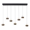 Paul Neuhaus PURE Falling Rings Pendelleuchte LED Schwarz, Transparent, Klar, 7-flammig, Fernbedienung