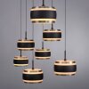 Paul Neuhaus PURE Falling Rings Pendelleuchte LED Schwarz, Transparent, Klar, 7-flammig, Fernbedienung