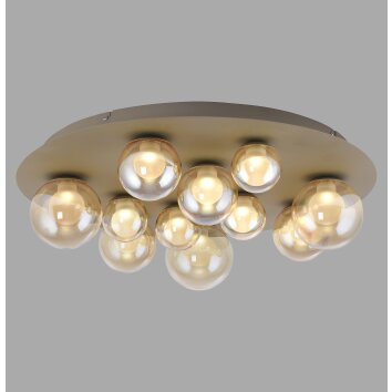 Paul Neuhaus PURE Popup Deckenleuchte LED Bronze, 11-flammig, Fernbedienung