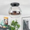 Ripoll Deckenleuchte Glas 30 cm Chrom, Klar, Rauchfarben, 1-flammig