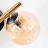Chehalis Deckenleuchte Glas 12 cm Gold, Schwarz, 3-flammig