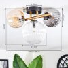 Chehalis Deckenleuchte Glas 12 cm, 15 cm Gold, Schwarz, 3-flammig