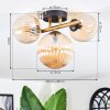 Chehalis Deckenleuchte Glas 12 cm, 15 cm Gold, Schwarz, 3-flammig