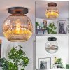 Ripoll Deckenleuchte Glas 30 cm Chrom, Klar, Rauchfarben, 1-flammig