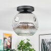 Ripoll Deckenleuchte Glas 30 cm Chrom, Klar, Rauchfarben, 1-flammig