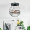 Ripoll Deckenleuchte Glas 30 cm Chrom, Klar, Rauchfarben, 1-flammig