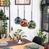 Ripoll Hängeleuchte Glas 15 cm Naturfarben, Schwarz, 3-flammig