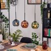 Ripoll Hängeleuchte Glas 15 cm Naturfarben, Schwarz, 3-flammig