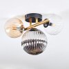 Chehalis Deckenleuchte Glas 12 cm, 15 cm Gold, Schwarz, 3-flammig