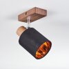 Fallhagen Deckenleuchte Chrom, Holz dunkel, 1-flammig