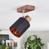 Fallhagen Deckenleuchte Chrom, Holz dunkel, 1-flammig