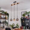Ripoll Hängeleuchte Glas 15 cm Naturfarben, Schwarz, 3-flammig