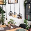 Ripoll Hängeleuchte Glas 15 cm Naturfarben, Schwarz, 3-flammig