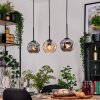 Ripoll Hängeleuchte Glas 15 cm Naturfarben, Schwarz, 3-flammig