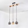 Ripoll Hängeleuchte Glas 15 cm Naturfarben, Schwarz, 3-flammig