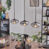 Mertola Hängeleuchte Glas 20 cm Klar, Rauchfarben, 3-flammig