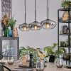 Mertola Hängeleuchte Glas 20 cm Klar, Rauchfarben, 3-flammig