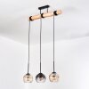Koyoto Hängeleuchte Glas 15 cm Naturfarben, Schwarz, 3-flammig