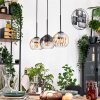 Koyoto Hängeleuchte Glas 15 cm Naturfarben, Schwarz, 3-flammig