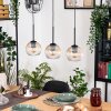 Koyoto Hängeleuchte Glas 15 cm Naturfarben, Schwarz, 3-flammig