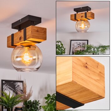 Sernadelo Deckenleuchte Glas 15 cm Naturfarben, Schwarz, 1-flammig