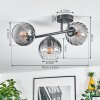 Koyoto Deckenleuchte Glas 15 cm Klar, Rauchfarben, 3-flammig