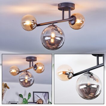 Chehalis Deckenleuchte Glas 10 cm, 15 cm Bernsteinfarben, Rauchfarben, 3-flammig