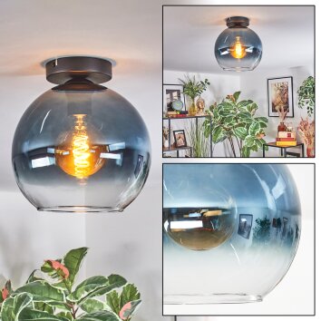 Koyoto Deckenleuchte Glas 25 cm Blau, Klar, 1-flammig