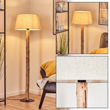 Bassagoda Stehleuchte 45 cm Naturfarben, Schwarz, 1-flammig