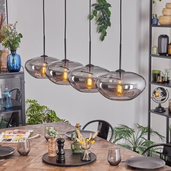 Mertola Hängeleuchte Glas 30 cm Rauchfarben, 4-flammig