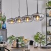 Mertola Hängeleuchte Glas 25 cm Klar, Rauchfarben, 4-flammig