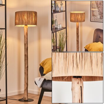 Granja Stehleuchte 35 cm Naturfarben, Schwarz, 1-flammig