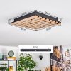 Vorlix Deckenleuchte LED Holzoptik, Schwarz, 1-flammig
