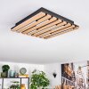 Vorlix Deckenleuchte LED Holzoptik, Schwarz, 1-flammig