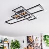 Donik Deckenleuchte LED Chrom, Holzoptik, Schwarz, 1-flammig