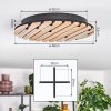 Vorlix Deckenleuchte LED Holzoptik, Schwarz, 1-flammig