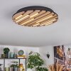 Vorlix Deckenleuchte LED Holzoptik, Schwarz, 1-flammig