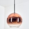 Koyoto Hängeleuchte Glas 25 cm Klar, Kupferfarben, 1-flammig